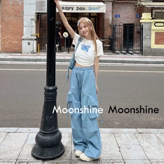 Moon  กางเกงขายาว คาร์โก้ กางเกง เชือกอเมริกันคลาสิค Cargo pants 2023 NEW 080720 fashion ทันสมัย Beautiful ins A23K04R 36Z230909