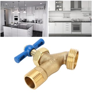 Leo310 Inlet G1/2 in Outlet G3/4 Male Hose Threaded Bibb Garden Outdoor Spigot Brass Stop Shut Off Valve No Kink