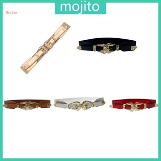 Mojito เข็มขัดรัดตัว ยืดหยุ่น ลําลอง สไตล์วินเทจ สําหรับผู้หญิง วัยรุ่น