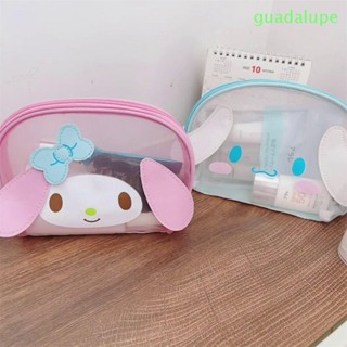 Guadalupe กระเป๋าดินสอ กระเป๋าเครื่องสําอาง กระเป๋าตาข่ายใส มีซิป ลาย My Melody Cinnamoroll สําหรับสํานักงาน โรงเรียน