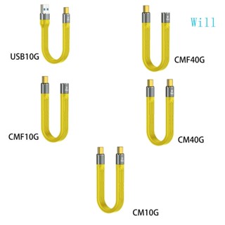 Will สายชาร์จ USB C เป็น USB C ความเร็วสูง 10 40Gbps