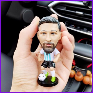 ตุ๊กตาฟิกเกอร์ PVC รูปนักฟุตบอล Messi Neymar Ronaldo Mbappe Bobblehead ขนาด 10 ซม.