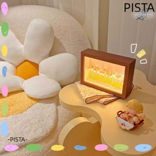 Pista โคมไฟ LED รูปดอกทิวลิป ใช้แบตเตอรี่ แฮนด์เมด สําหรับตกแต่งห้องนอน DIY