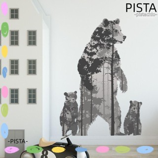 Pista สติกเกอร์ติดผนัง ลายหมีขั้วโลก ลอกออกได้ สําหรับตกแต่งห้องครัว ห้องนอน ห้องนั่งเล่น