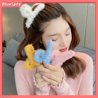 【 Bluelans 】กิ๊บติดผม ผ้ากํามะหยี่ขนนิ่ม กันลื่น หรูหรา ขนาดใหญ่ สีพื้น แฟชั่นฤดูใบไม้ร่วง และฤดูหนาว สําหรับผู้หญิง