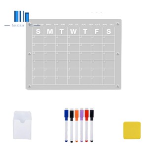 ปฏิทินแม่เหล็กอะคริลิคใส 16x12 นิ้ว สําหรับตู้เย็น (1 ชุด)