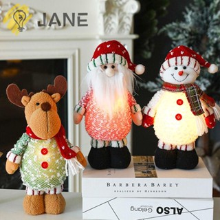 Jane ตุ๊กตาคริสต์มาส ผ้ากํามะหยี่ขนนิ่ม พร้อมไฟ Led สําหรับปาร์ตี้ วันหยุด