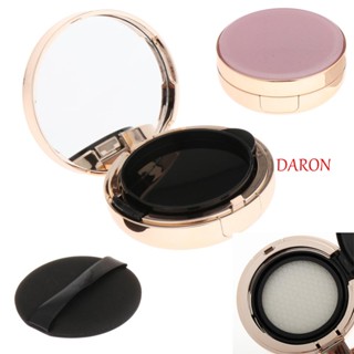 Daron กล่องพัฟเปล่า ขนาดเล็ก สีชมพู พร้อมกระจกแต่งหน้า 15 กรัม 0.5 ออนซ์