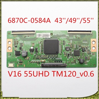 Qsjzhy บอร์ดลอจิก 6870C-0584A T-CON LVDS 6871L-4328B V16 55UHD TM120_v0.6 สําหรับ 49 นิ้ว 55 นิ้ว 55PFL5402 55PFL6902 F7 KALED49SUHD-XH