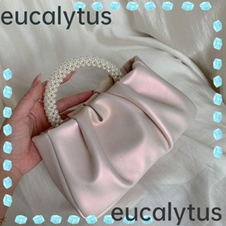 Eucalytus1 กระเป๋าสตางค์ ใบยาว ลายก้อนเมฆ แฟชั่นสําหรับสตรี ใส่บัตรได้ เหมาะกับงานปาร์ตี้ ตอนเย็น