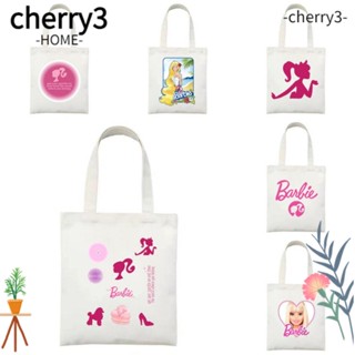 Cherry3 กระเป๋าถือ กระเป๋าสะพายไหล่ ผ้าแคนวาส ขนาดเล็ก แบบพกพา สําหรับตุ๊กตาบาร์บี้