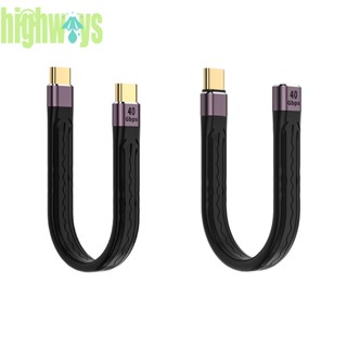 [highways.th] สายเคเบิลข้อมูล USB 4.0 Gen3 Type C ตัวผู้ เป็น Type C ตัวผู้ 40Gpbs PD 100W