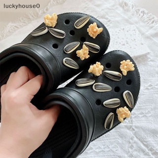 Luckyhouse0^^ ใหม่ จี้เรซิ่น รูปเมล็ดแตงโม ข้าวโพดคั่ว 3D DIY สําหรับตกแต่งรองเท้า Crocs เหมาะกับทุกเพศ