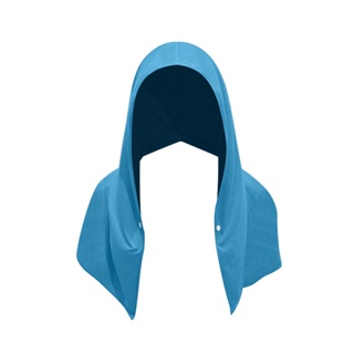 Outdoor UV Absorbent Face Sun Protection Quick Drying With Button Light Blue Hot Weather Cooling Hoodie Towel