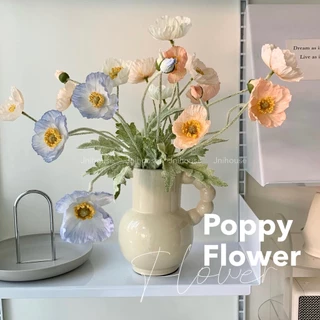 [พร้อมส่ง] Jnihouse : ดอกป๊อปปี้ ดอกไม้ประดิษฐ์ Poppy Flower (Long leaf hairs)
