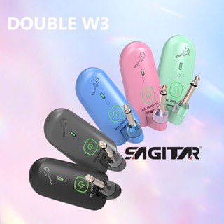 Double W3 อุปกรณ์รับส่งสัญญาณเสียงกีตาร์ไร้สาย Type-C ระยะ 50 เมตร แบบพกพา สําหรับกีตาร์ไฟฟ้า เบส