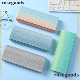 Rosegoods1 แว่นตากันแดด หนัง PU โลหะ สีรุ้ง เรียบง่าย สําหรับผู้หญิง