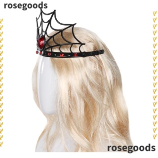 Rosegoods1 ที่คาดผมพลาสติก ประดับพลอยเทียม สีดํา แดง แฟชั่น อุปกรณ์เสริม