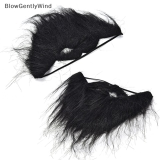 Blowgentlywind เกมหนวดเคราปลอม สีดํา สําหรับผู้ชาย เหมาะกับงานปาร์ตี้ฮาโลวีน BGW