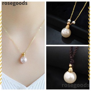 Rosegoods1 สร้อยคอ จี้ขวดน้ําหอม ไข่มุก น้ํามันหอมระเหย เถ้า อโรมา