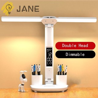 Jane โคมไฟตั้งโต๊ะ 3 เกียร์ 180 องศา ปรับได้ พร้อมปากกา°โคมไฟ LED หมุนได้ USB พร้อมหน้าจอ LCD สําหรับนักเรียน