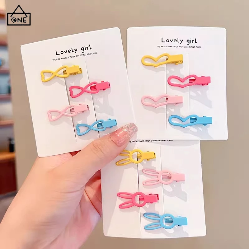 COD❤️1บาทกิ๊บติดผมลายหัวใจน่ารักสีแคนดี้สไตล์เกาหลีหน้าม้าเรียบง่ายเครื่องประดับผมเด็กผู้หญิงเข้ากับทุกการแต่งกาย-a.one