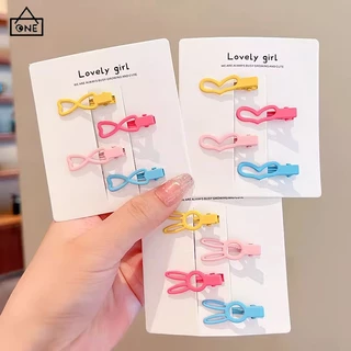 COD❤️1บาทกิ๊บติดผมลายหัวใจน่ารักสีแคนดี้สไตล์เกาหลีหน้าม้าเรียบง่ายเครื่องประดับผมเด็กผู้หญิงเข้ากับทุกการแต่งกาย-a.one