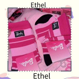 Ethel1 ถุงเท้าผ้าฝ้าย แบบนิ่ม ลายหัวใจ สีชมพู สําหรับตุ๊กตาบาร์บี้ 2 คู่