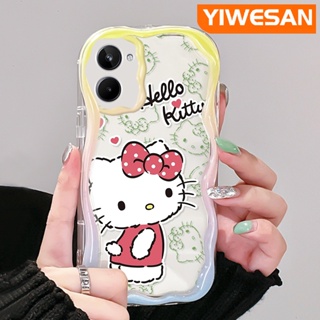 สําหรับ Realme 10 เคส ลายการ์ตูน Hello Kitty ดีไซน์ใหม่ เนื้อครีม ขอบคลื่น นิ่ม ใส เคสโทรศัพท์ กันกระแทก