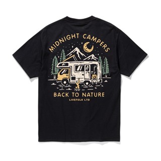 เสื้อยืดผ้าฝ้ายพิมพ์ลายLivefolk - Campers T-Shirt ขนาด: S-4XL