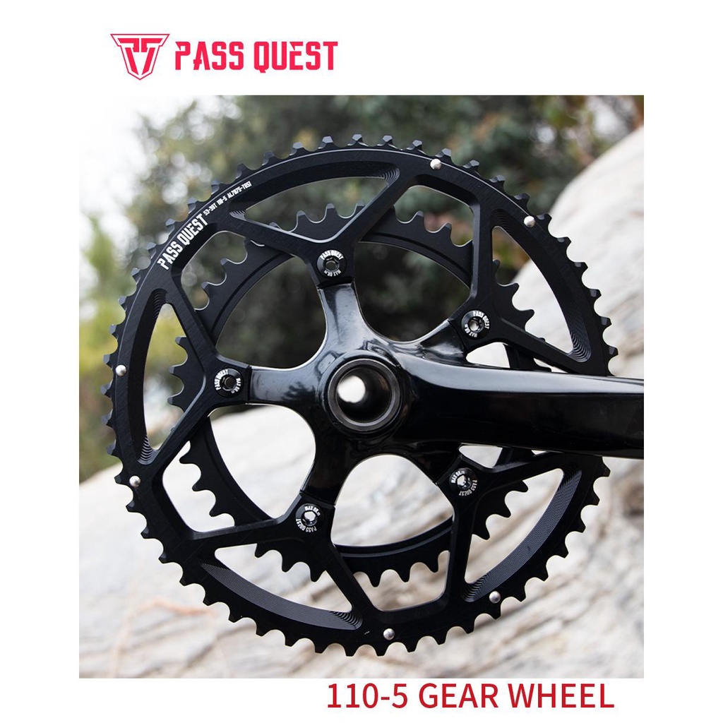 110-5 เมตรสําหรับ BCD110 ห้าขากรรไกร CRANK 50-34T 54-40T 53-39T คู่ Chainrings 110BCD แผนที่จักรยานป