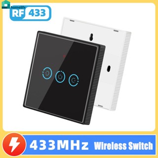 สวิตช์ไร้สาย WiFi สวิตช์ไฟผนังอัจฉริยะพร้อมสวิตช์ไฟสัมผัส1/2/3 Gang TUYA WiFi 433MHZ Smart Touch Switch Home Wall Home home