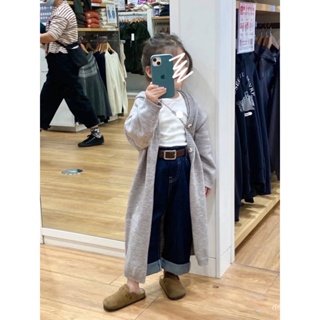 Korean style childrens clothing 2023 girls Autumn New hooded sweater cardigan coat leggings jeans three-piece fashionable PAHE