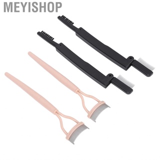 Meyishop Folding Eyebrow Comb Glide Evenly Eyelash Grooming Brush Rounded  4pcs