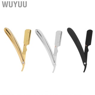 Wuyuu Folding Handle Razor  Straight Multi‑functional Safe Durable for Beard Shaving Eyebrow Shaping Men Haircutting Barber