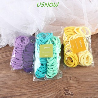 Usnow ยางรัดผม แบบยืดหยุ่น สีสันสดใส เรียบง่าย สําหรับเด็กผู้หญิง ยางรัดผม สีแคนดี้ สไตล์เกาหลี