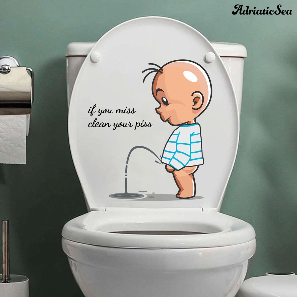 [ADS] สติกเกอร์รูปลอก กันน้ํา น่ารัก สร้างสรรค์ แปลกใหม่ ตกแต่ง PVC เด็ก ฉี่ ห้องน้ํา รูปลอก อุปกรณ์ครัวเรือน