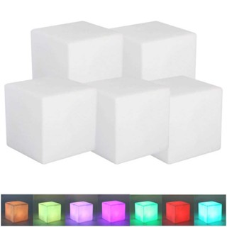 LED Cube Light Stool Cube With 16 Colours Colour Changing With Remote Control Weatherproof Solar Lamp Dimmable +