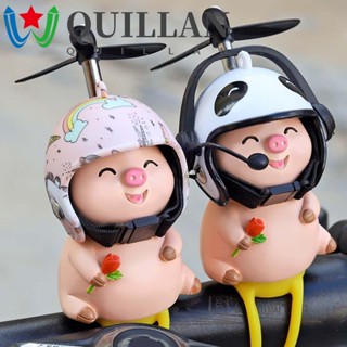 Quillan เครื่องประดับเรซิ่น รูปหมูน้อย สีชมพู สําหรับตกแต่งหมวกกันน็อค รถจักรยาน