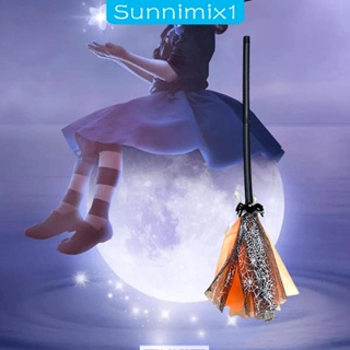 [Sunnimix1] ไม้กวาดแม่มดฮาโลวีน พร็อพสําหรับแต่งตัวปาร์ตี้ฮาโลวีน