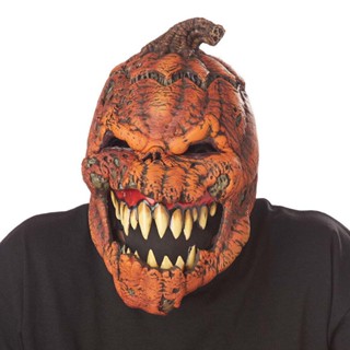 Halloween Horror Mask Latex Pumpkin Shape Adult Movable Pumpkin Full Head Mask