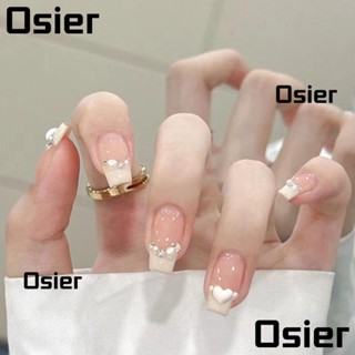 Osier1 เล็บปลอม กลิตเตอร์ สีดํา สีเหลือง สําหรับตกแต่งเล็บ DIY