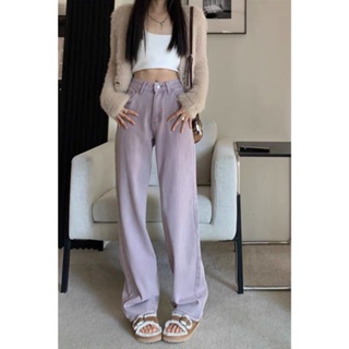 Solenne  กางเกงขายาว กางเกงยีสน์ผู้หญิง ทรงหลวม ๆ ตรง Retro Hip Hop Pants 2023 NEW Style  fashion ทันสมัย ทันสมัย High quality A97L86R 36Z230909