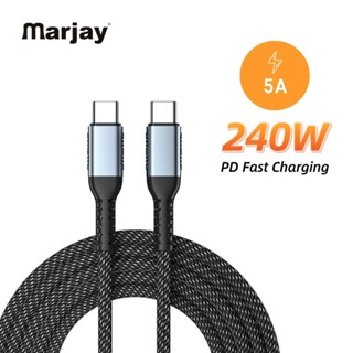 Marjay สายชาร์จ 240W C-C แบบคู่ ชาร์จเร็ว สําหรับโน้ตบุ๊ก Huawei Xiaфmi Notebook