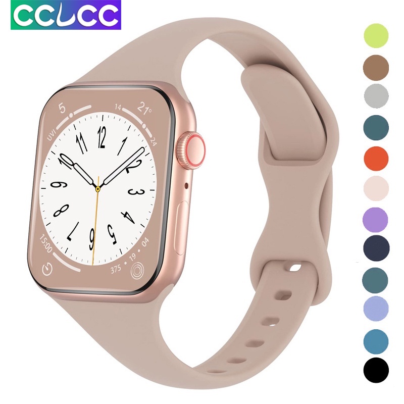 สายนาฬิกาข้อมือซิลิโคน แบบยืดหยุ่น สําหรับ Apple Watch Band 45 มม. 44 มม. 40 มม. 41 มม. 49 มม. iWatch series ultra 5 4 3 SE 6 7 8 42 มม. 38 มม.