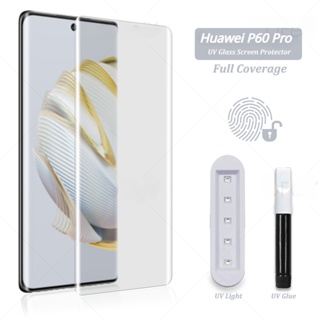 ฟิล์มกระจกนิรภัยกันรอยหน้าจอ UV แบบเต็มจอ สําหรับ Huawei P60 P50 P40 P30 Pro Huawei Nova 10 Pro