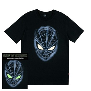 เสื้อยืดแขนสั้นเสื้อยืดผ้าฝ้ายMarvel Men Spider-Man Ghost Glow In The Dark T-Shirt - เสื้อยืดผู้ชายลายสไปเดอร์แมน เทคนิค