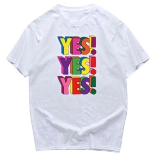 เสื้อเชิ้ตแขนสั้น เสื้อยืดผ้าฝ้าย tshirt YES YES YES