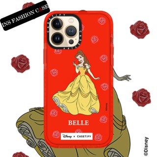 Casetify X Disney Princess Belle เคสใส สีแดง กันกระแทก สําหรับ iPhone 14 13 12 11 Pro MAX IX XS MAX XR 6 6s 7 8 Plus