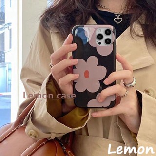 [Lemon] เคสโทรศัพท์มือถือ ลายดอกไม้ สไตล์เกาหลีย้อนยุค ฤดูใบไม้ร่วง ฤดูหนาว สําหรับ iPhone 14 14pro 14promax 14plus 13 13pro 13promax 7 8 7plus 8plus 11 12 XR XSMAX 12pro 11promax 12promax